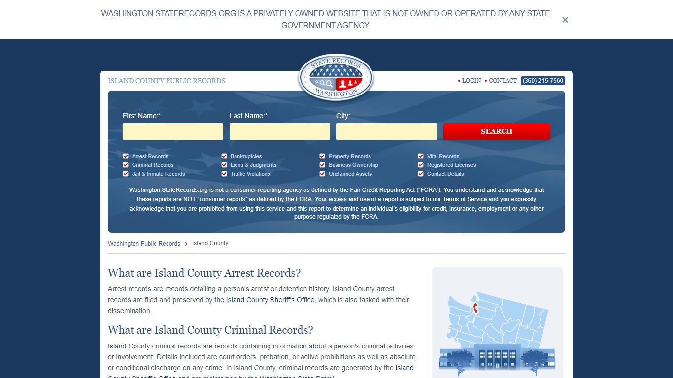 Island County Arrest, Court, and Public Records | StateRecords.org